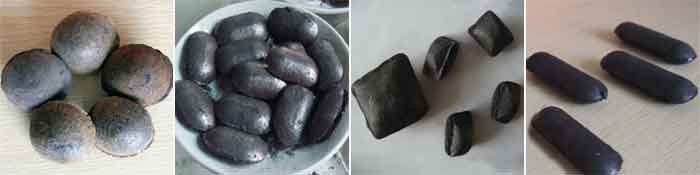 different shaps briquettes